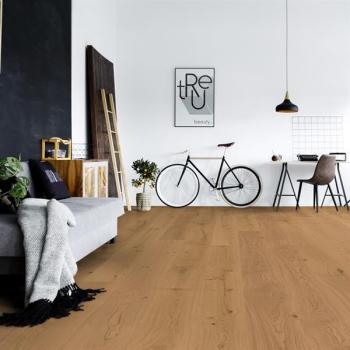 Parkett Boston Landhaus Breitdiele Eiche XL astig gebürstet leicht weiß geölt Thede & Witte 