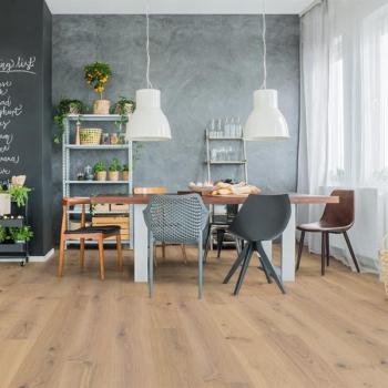 Parkett Euro Landhausdiele Eiche astig gebürstet leicht weiß geölt Thede & Witte
