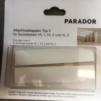 Parador Abschlusskappen für Hamburger Leisten  HL1, HL2, HL3 weiß 