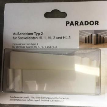 Parador Außenecken für Hamburger Leisten  HL1, HL2, HL3 weiß 