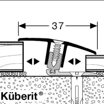 Küberit PPS Champion flex Übergangsprofil 888 F2 edelstahl 100cm 