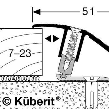Küberit PPS Champion flex Anpassungsprofil 886 F2 edelstahl 100cm 