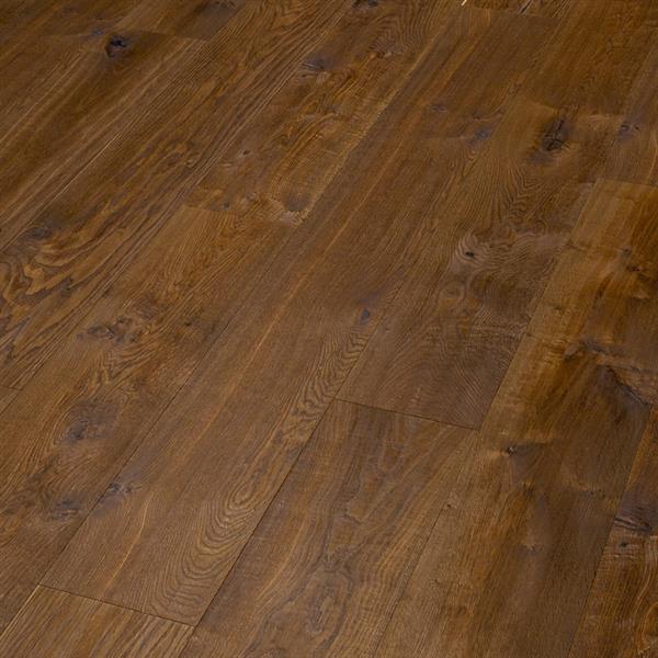 Parkett Boston Landhaus Breitdiele Eiche XL darkbrown astig handgehobelt dunkel geräuchert geölt Thede & Witte 