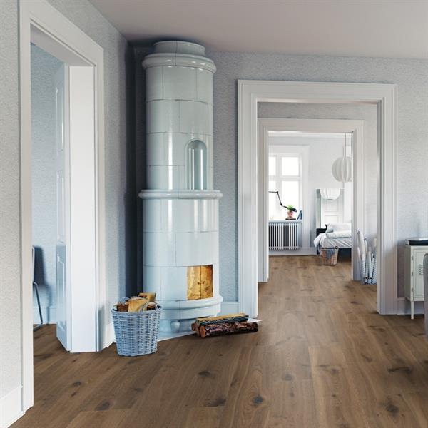 Parkett Boston Landhaus Breitdiele Eiche XL Desert astig geräuchert weiß geölt - tief gebürstet Thede & Witte 