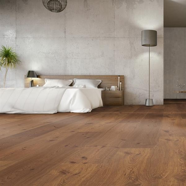 Parkett Boston Landhaus extra Breitdiele Eiche XXL astig gebürstet geräuchert geölt Thede & Witte 