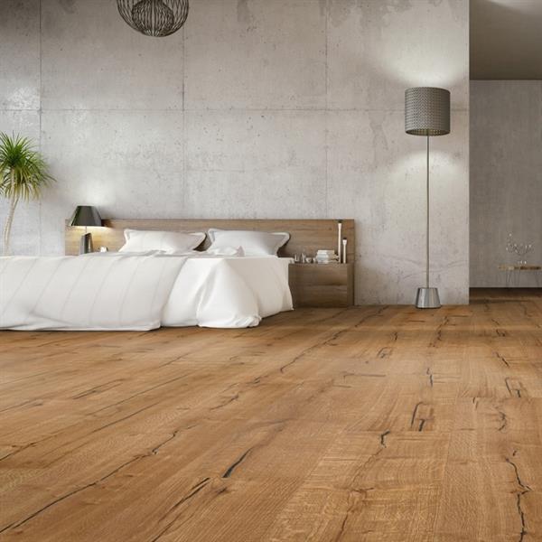 Parkett Boston Landhaus extra Breitdiele Eiche XXL astig gebürstet geräuchert weiß geölt Thede & Witte 