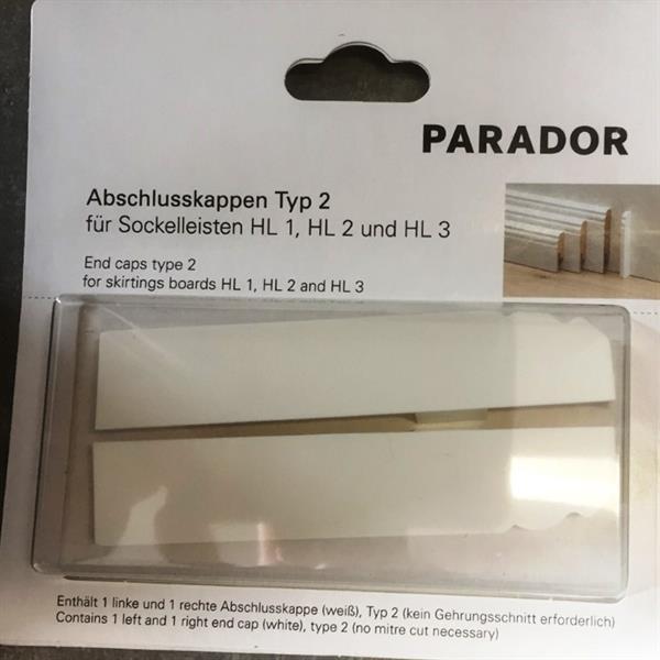 Parador Abschlusskappen für Hamburger Leisten  HL1, HL2, HL3 weiß 
