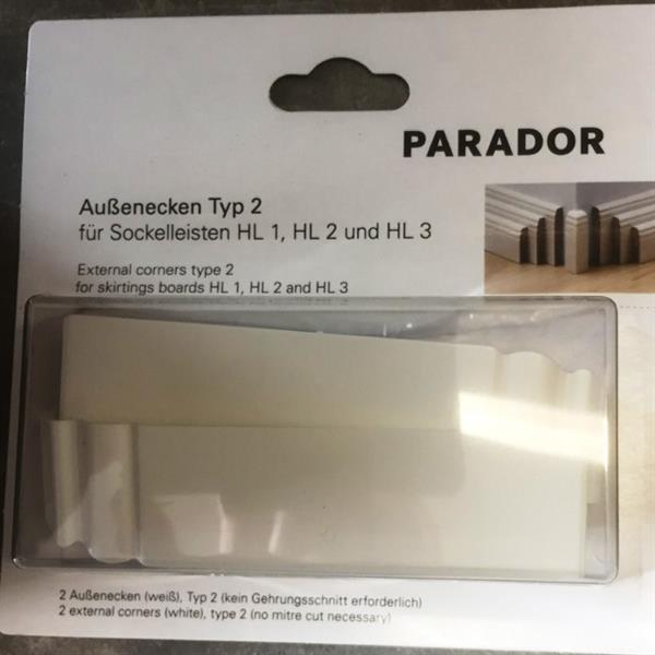 Parador Außenecken für Hamburger Leisten  HL1, HL2, HL3 weiß 
